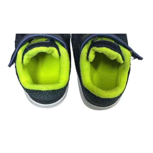 Nike Revolution 3 Baby Boys Sneakers Athletic Shoes Navy Blue Neon Yellow Sz 2C - Picture 7 of 9